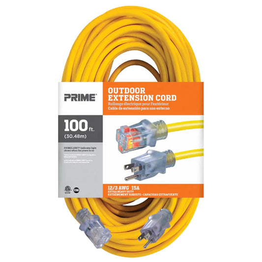 Prime Wire 100' Extension Cord, 12/3