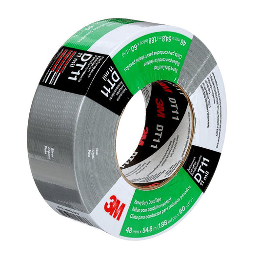 3M Heavy Duty Duct Tape DT11 Silver, 48 Mm X 54.8 M 11 Mil, Individually Wrapped